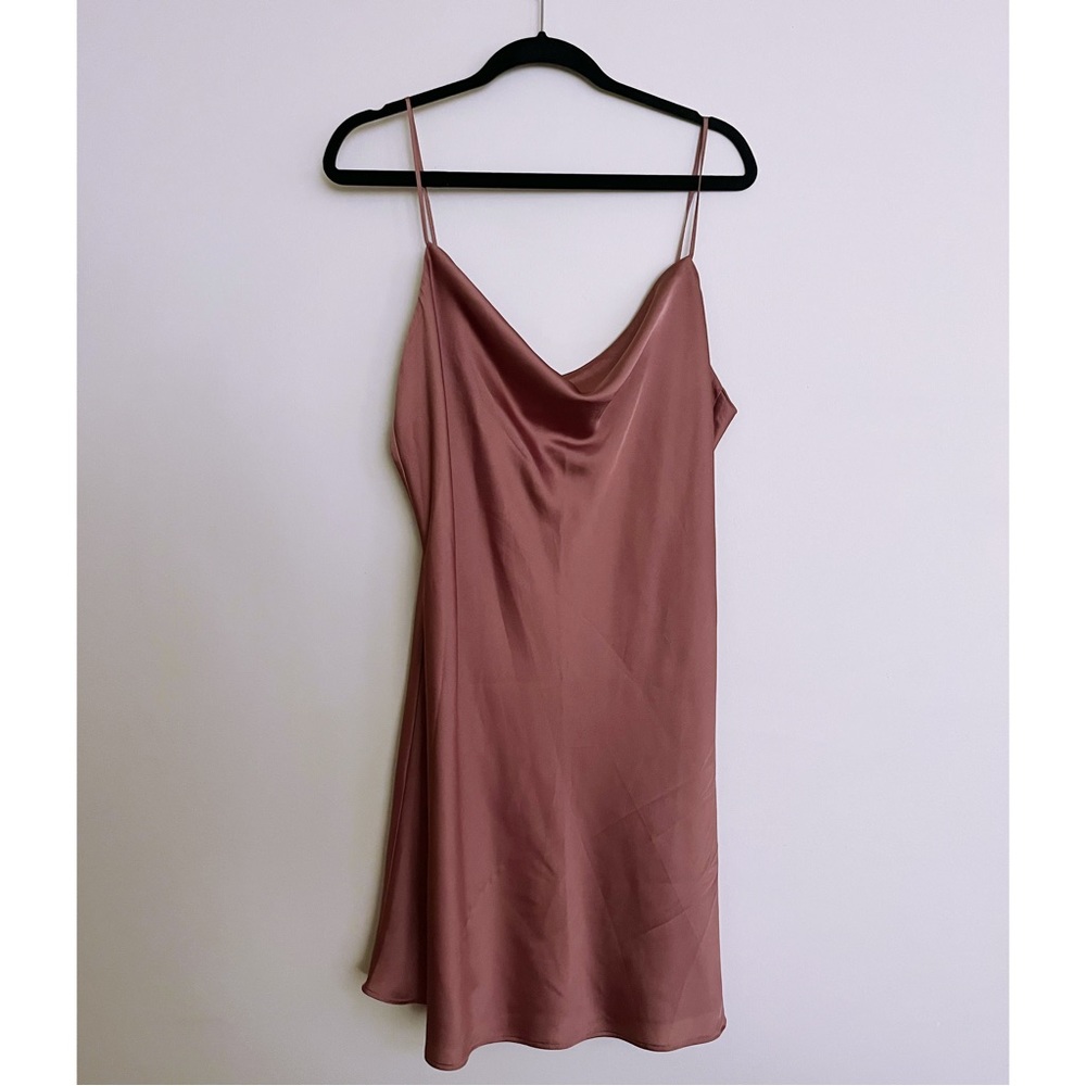 Abercrombie Cowlneck Slip Mini Dress in Dusty Pink